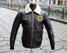 Giubbotto pelle aviatore modello frecce tricolori agnello collo removibile tg M