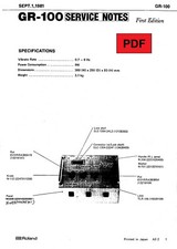 Roland GR-100 Service Manual with Electronic Schematics