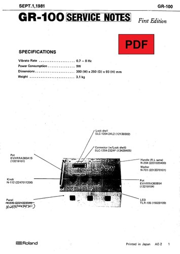 Roland 100 service manual - service,