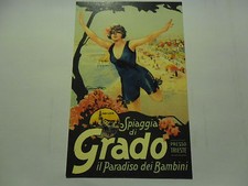 SPIAGGIA DI GRADO CARTOLINA POSTALE NUOVA RIPRODUZIONE FABBRI - ALINARI