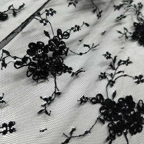 Tessuto tulle ricamato - tessuto,