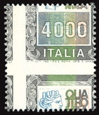 Alti valori lire 4.000 varietà ITALIA al centro