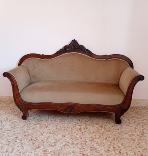 Divanetto antico vellutato - ,