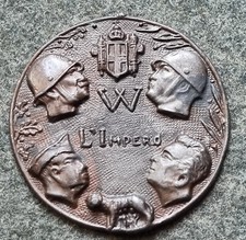 MEDAGLIA FASCISTA A.O.I. PROPAGANDA GUERRA COLONIALE BADOGLIO MUSSOLINI GRAZIANI DVX