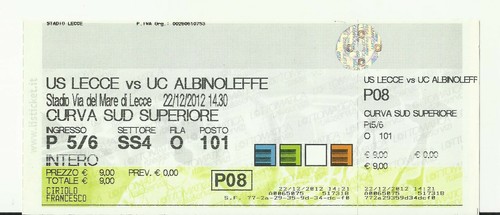 Biglietto stadio calcio - biglietto,