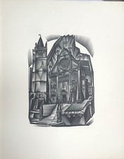 Xilografia Tranquillo Marangoni Gemona Duomo