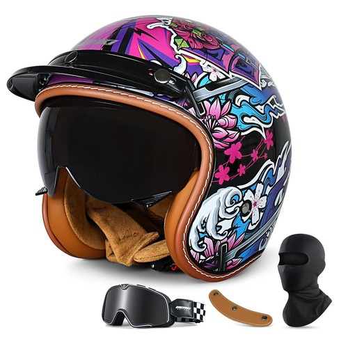 Casco moto vintage open - 3/4,