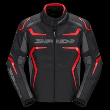 SPIDI - GIACCA MOTO IN TESSUTO IMPERMEABILE RACE-EVO H2OUT NERO/ROSSO