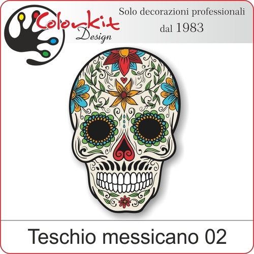 Adesivo teschio messicano - adesivo,