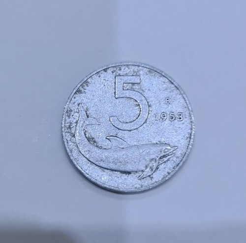 Moneta lire 1953 repvbblica - 5,