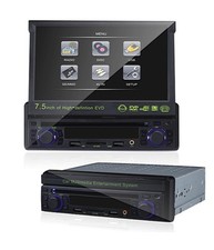 Autoradio Dvd Stereo 1 Din Display Scomparsa 7.5 Radio Mp3 Aux Usb Sd Av