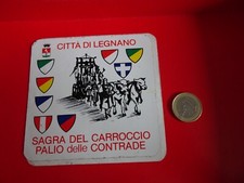ADESIVO LABEL STICKER VINTAGE kleber citta' di legnano sagra del carroccio palio