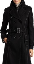 MISS SIXTY Black Wool Trench
