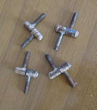 4 VECCHIE CERNIERE IN FERRO PER PORTE FINESTRE IN LEGNO O MOBILI VARI -