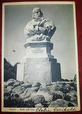 CLELIA GARIBALDI AUTOGRAFO ORIGINALE SU CARTOLINA - CAPRERA  BUSTO DELL'EROE