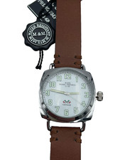 OROLOGIo m&m primo emporio VINTAGE UNISEX CLASSIC QUADRANTE NUMERI ROMANI PELLE