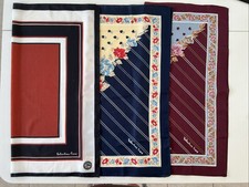 Lot Of 3 Vtg Valentina Fiore Polyester Scarves Geometric, Floral 27” Square