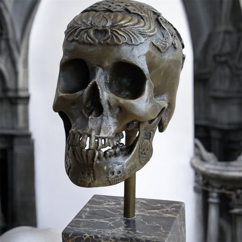 Statua teschio bronzo satana - statua,