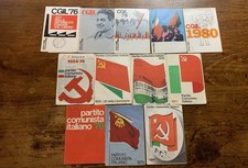 Lotto tessere Partito Comunista Italiano con bollini e CGIL anni 70 12 pezzi