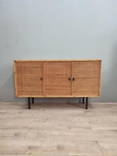 66946 Servante in bambù e vimini con gambe in ferro