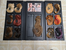 ENORME LOTTO SFUSO 92 Balmain 100% Umano Doppio Capelli Extension Espositore Extension