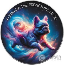 FORNARA IL BULLDOG FRANCESE Nebulosa Cani 1 oz Moneta Argento 1$ USA 2025
