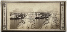 ITALIA Palermo Il Porto C1865 Foto G. Sommer Stereo Vintage Albumina §d