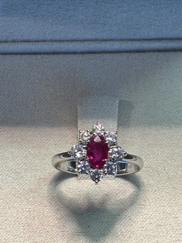 Anello rubino brillanti - brillanti,