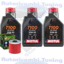 Kit Tagliando Olio Motul 7100 20W50 Filtro Per Kawasaki KLF300 Bayou 1988>2004
