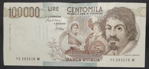 100000 lire caravaggio - 100000,