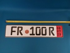 TARGA PROVA TEDESCA AUTO VINTAGE SCRITTA NERA ALLUMINIO PLATE D'EPOCA ORIGINALE