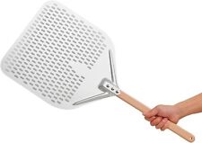 Pala per Pizza Forata in Alluminio Anodizzato con Manico in Legno 30+40cm Smonta