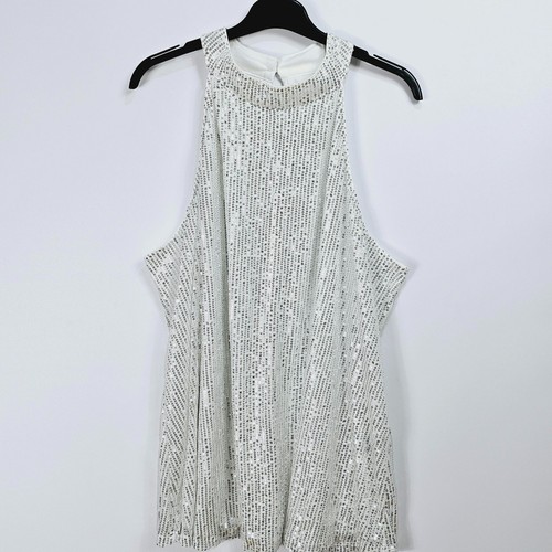 Top collo con paillettes