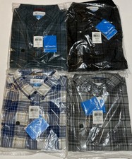 Big & Tall lotto di 4 camicie uomo Rapid Rivers II bottoni davanti manica lunga LT ~ nuove con etichette