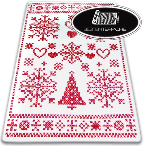 Tappeto moderno crema rosso - tappeto,