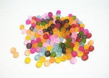 200pz misti perline 4mm tondo in vetro trasparente satinato opaco bijoux