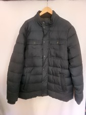 Giacca Next Puffer taglia XL blu navy polsini a costine full zip isolata 