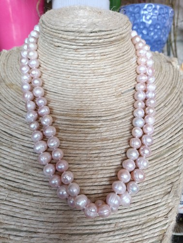 Collana doppio giro perle vere - collana,