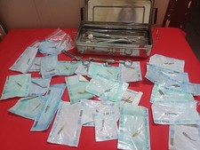 attrezzi x dentista completo contenitore  acciaio siringa pierrel aghi sigillati