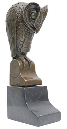 Scultura gufo reggilibro - , in
