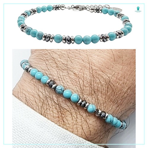 Bracciale pietra turchese e - pietra,