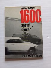 Alfa Romeo 1600 Sprint - Spider 1962 manuale uso manutenzione libretto originale