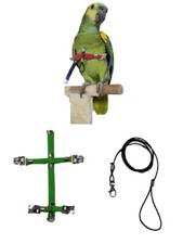 Pettorina pappagalli MISURA AMAZZONE elastica attacchi ACCIAIO sganciabili