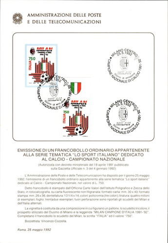 Francobollo italia 1992 - francobollo, milan