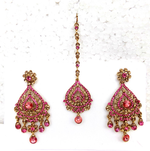 Set orecchini lunghi kundan - orecchini,