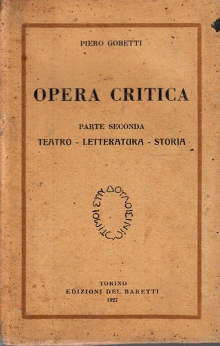 Opera critica parte seconda - critica.,