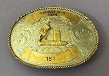 SUPER VENDITA VINTAGE enorme 1994 Sunray 4H Montana SS numerata nichel trofeo fibbia cintura