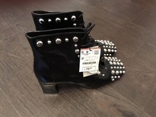 stivaletti donna ZARA NR 37 Nuovi Con Tacchetto Quadrato