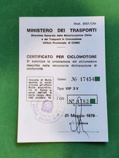 LIBRETTO ORIGINALE CERTIFICATO