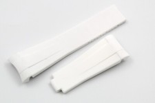 Wacht Band Silicone Bianco Chiusura Claps Unisex 20/16mm Regolabile Promo 50%